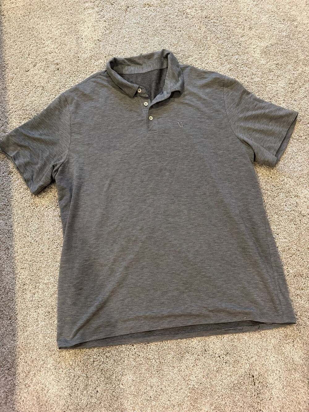 Vuori Men's Gray Short Sleeve Performance Polo Shirt